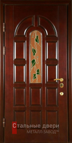 Стальная дверь Дверь с витражом №20 с отделкой МДФ ПВХ